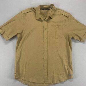 Summer Khaki Linen Button Down sean John Size L